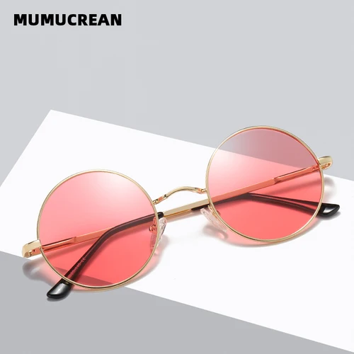 Imagen 2 del producto Nuevas gafas de sol polarizadas clásicas para hombre, gafas de montura redonda retro para mujer, gafas de sol de color flash multicolor a la moda