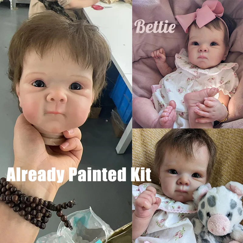 

3D Skin Sweet Face Bebe Bettie With Hand-Rooted Hair Doll Parts With Limbs and Cloth Body DIY Reborn Doll Kit Gift for Children