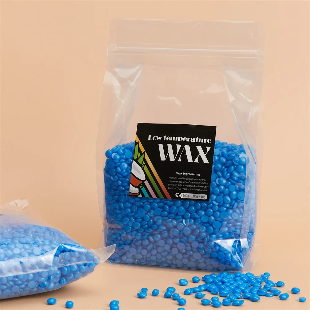 Beauty Spa quality Doll Wax rosin free sea blue wax Premium Glittery Sparkle blue azulene Chamomile effective underarms 1kg wax