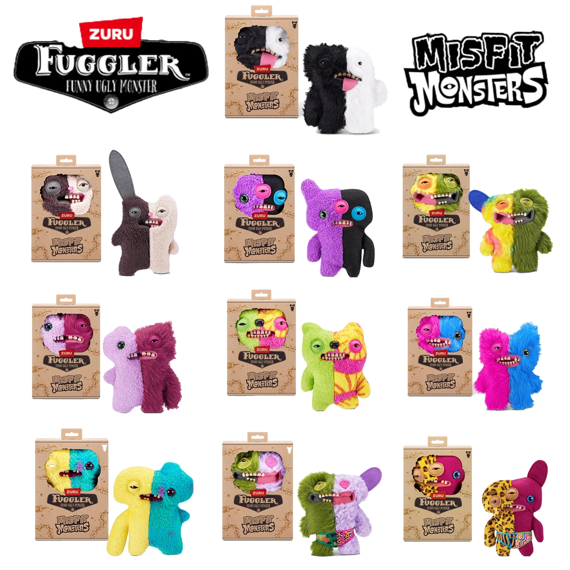 

Original 100% Fuggler Misfit Monsters Funny Ugly Teeth Plush Toys Fugg Multi-color Monsters Peluche Fuggs Dolls Gifts Kid 22CM