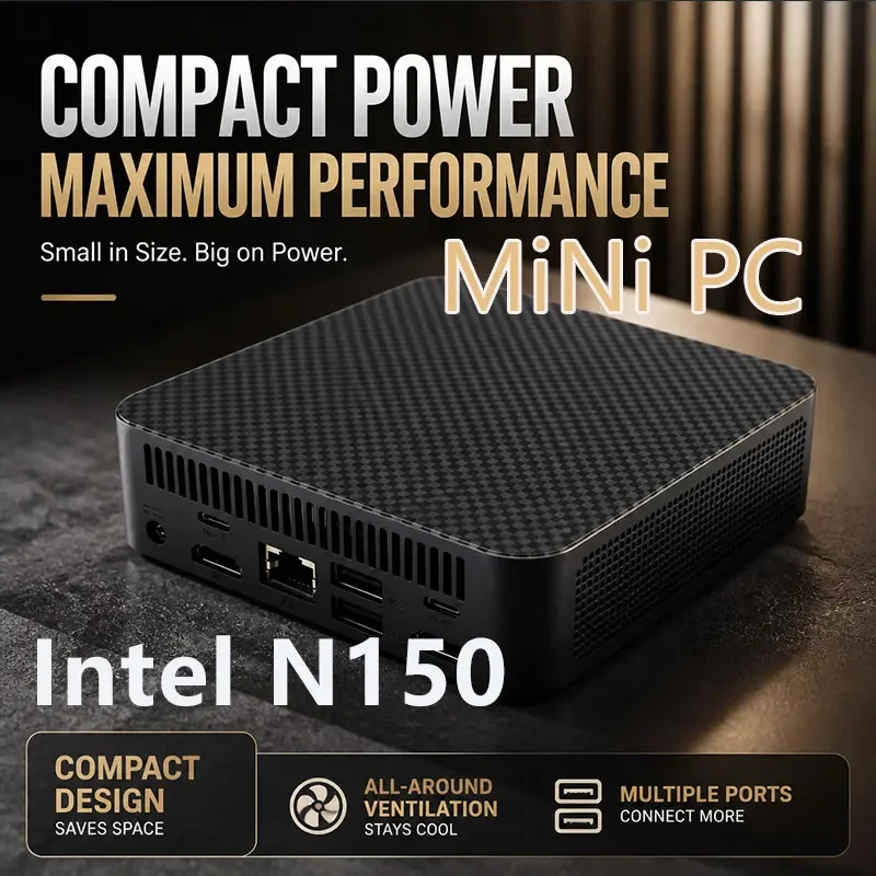 2026 Mini PC Computer Intel Core N150 8GB 16GB RAM 1TB 2TB M.2 SSD WiFi6 BT5.2 4K HD Portable Desktop PC