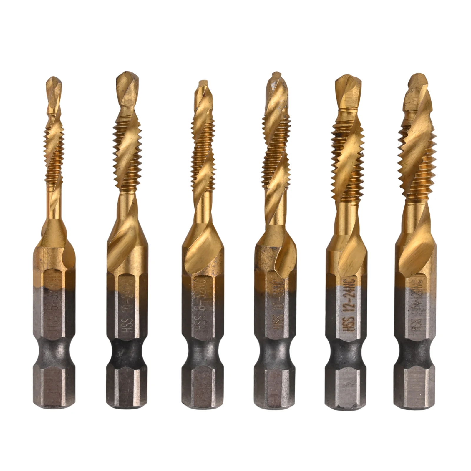 

Для алюминия, адаптер для быстрой смены, сверла с шестигранным хвостовиком для проектов DIY, дрель, метчик для удаления заусенцев, гравированная этикетка, простая идентификация