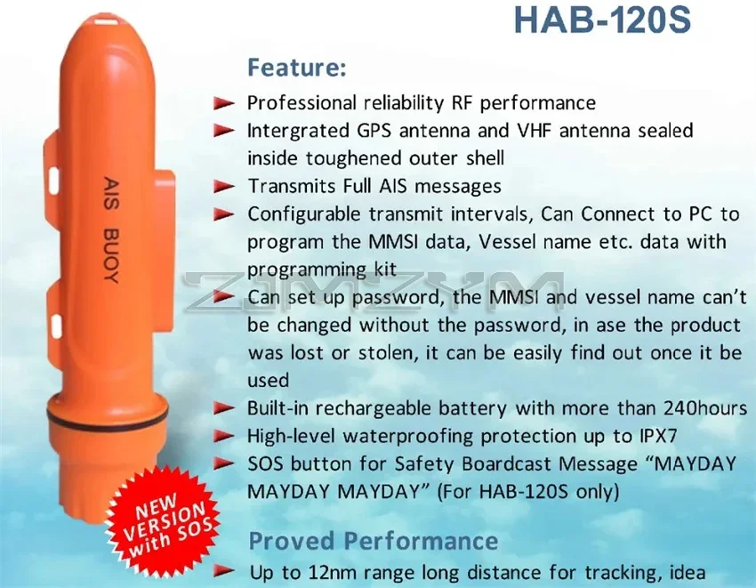 GPS Tracker Boat HAB-120 AIS Buoy Beacon For Small Boat Positioning Apparatus AIS Fishing Net Tracking Buoy Localizador GPS