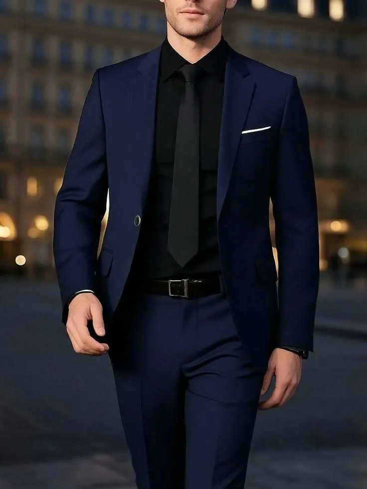

Men's Suit Business Casual Style Men's Solid-Color Daily Wear Long-Sleeve Suit Set