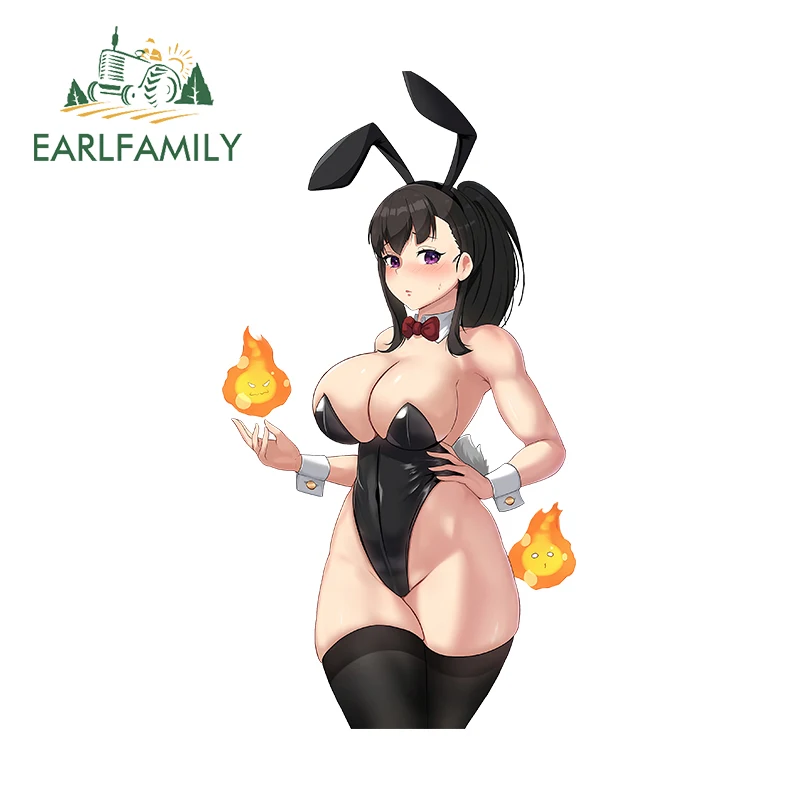 

EARLFAMILY 13cm x 7cm Sexy Oze Maki Rabbit Girl Car Sticker Sunscreen Auto Helmet Decal Funny Laptop Occlusion Scratch Decor