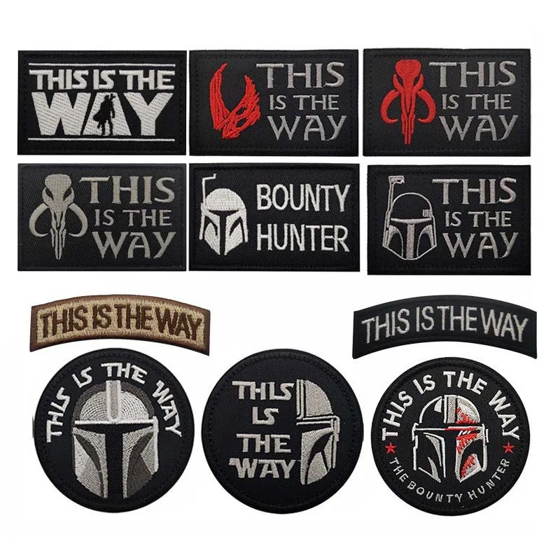 This Is The Way Art Patch Funny Badges Mandalorian Fabric Applique Embroidery hook and loop patchestactical Emblem For Backpack