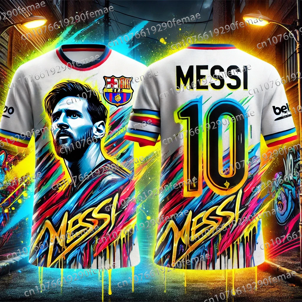 Summer HOT SALE Messi Fashion Printed Pattern Men's Fan Commemorative T-shirt Daily Street Trend High Quality Jersey