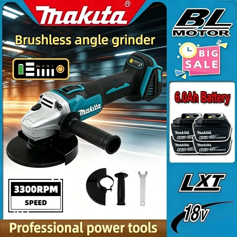 

Makita DGA404 100mm Brushless Electric Angle Grinder Metal Wood Grinder Cordless Grinding Polishing Cutting Machine