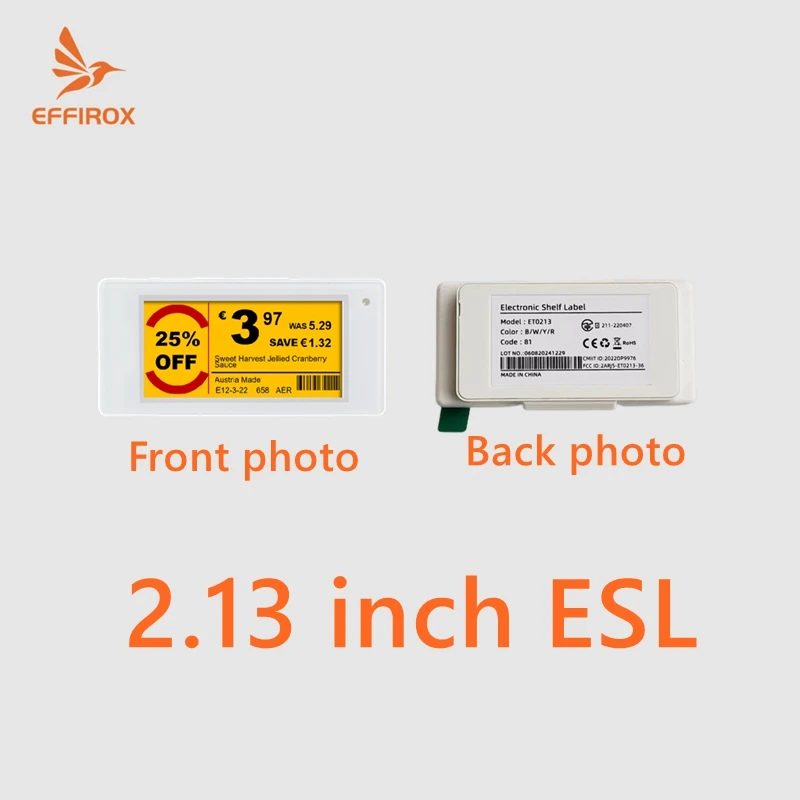 2.13 Inch 4 Color Digital Price Tags Eink Epaper Screen Shelf Labels ESL Tags Supermarket Electronic Shelf Labels
