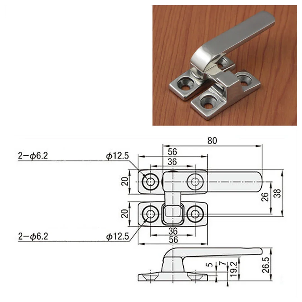 1 PC 80/100 มม.สแตนเลสสตีลล็อคสําหรับ Casement ลูกบิดชัตเตอร์ BUCKLE Handle Home Improvement อุปกรณ์เสริม
