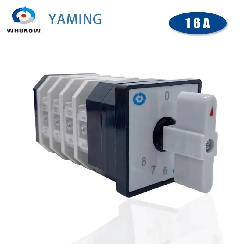 مفاتيح كامة عالمية دوارة مع محطة مسامير ، مفتاح تغيير ، LW12-16 ، 4 أقطاب ، 8 موقف ، 16A ، مقاطعة ، Electricos