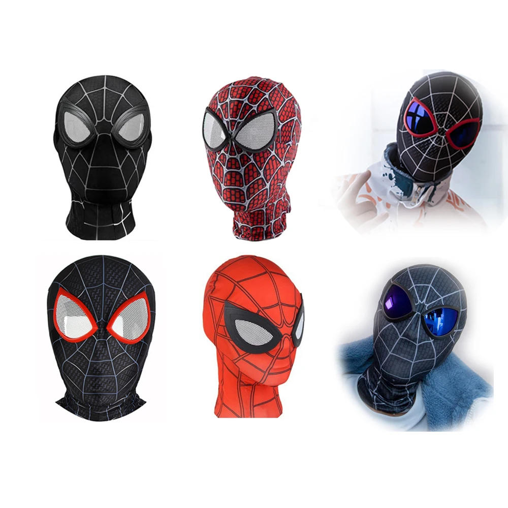 

Superhero Peter Parker Miles Spiderman 3D Masks Fantasy Cosplay Costume Mask Spandex Game Prop Party