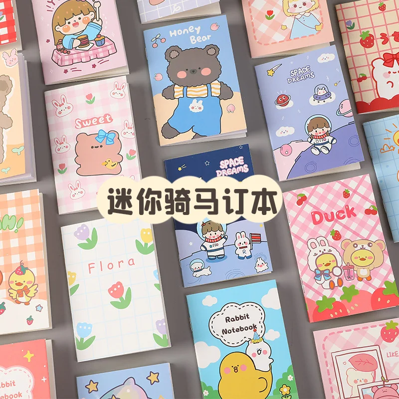 50Pcs Cartoon Creative Cute Mini Notebook Student Prize Gift Notebook Pocket Notepad Diary Plan Memorandum Notebooks Stationery