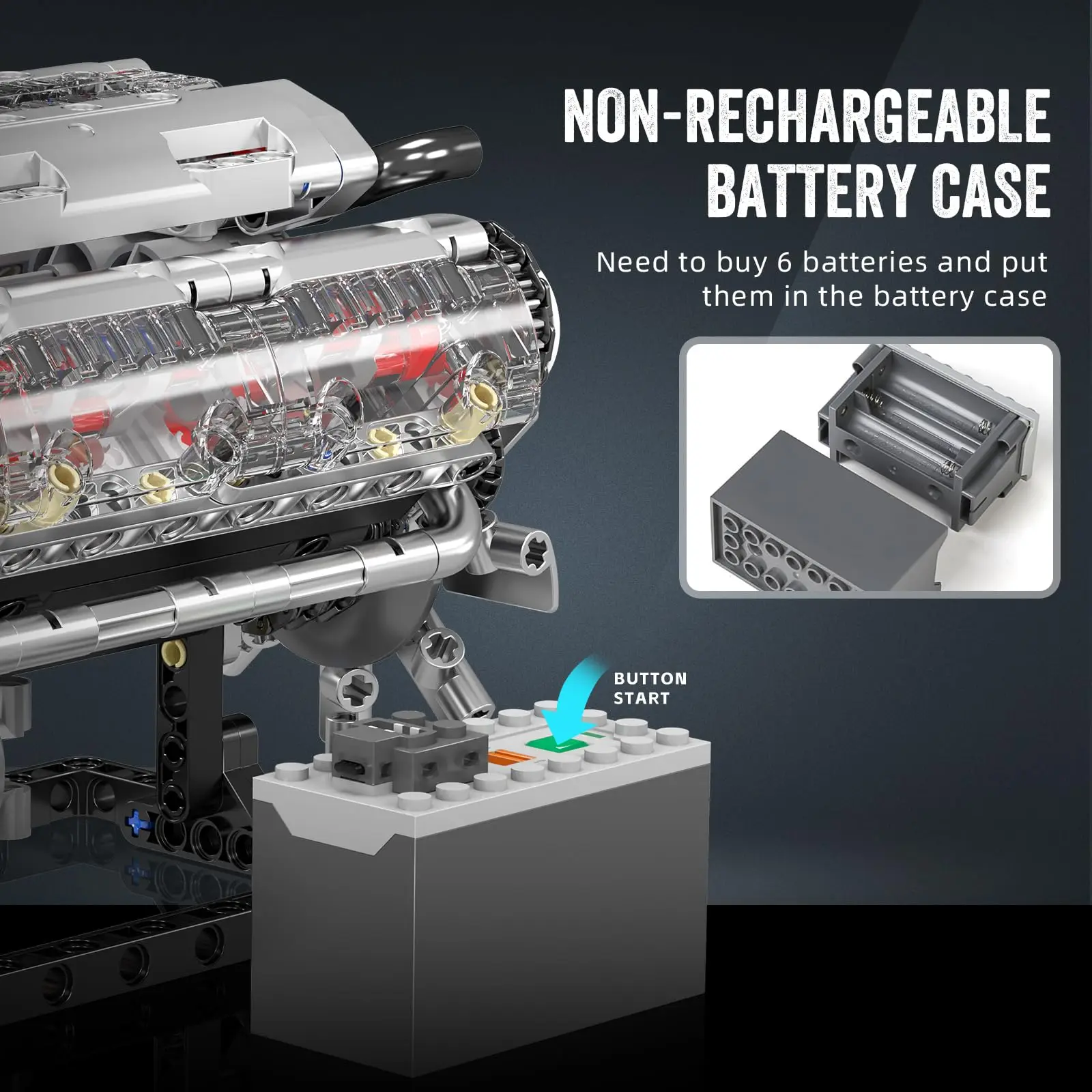 ตัวต่อ Mould King 10088 ชุดประกอบเครื่องยนต์ V8 535 ชิ้น เครื่องยนต์เบนซิน 8 สูบ ของเล่นแบบประกอบ ของขวัญสำหรับเด็กและวัยรุ่น อายุ 14 ปีขึ้นไป