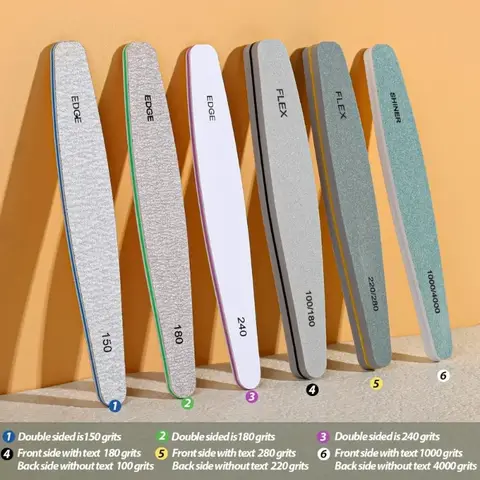 6-Pack Nail File & Buffer Kit for Teens: Comes with Nail Sandboard, Natural Nail Buffer and Gloss Nail Buffer