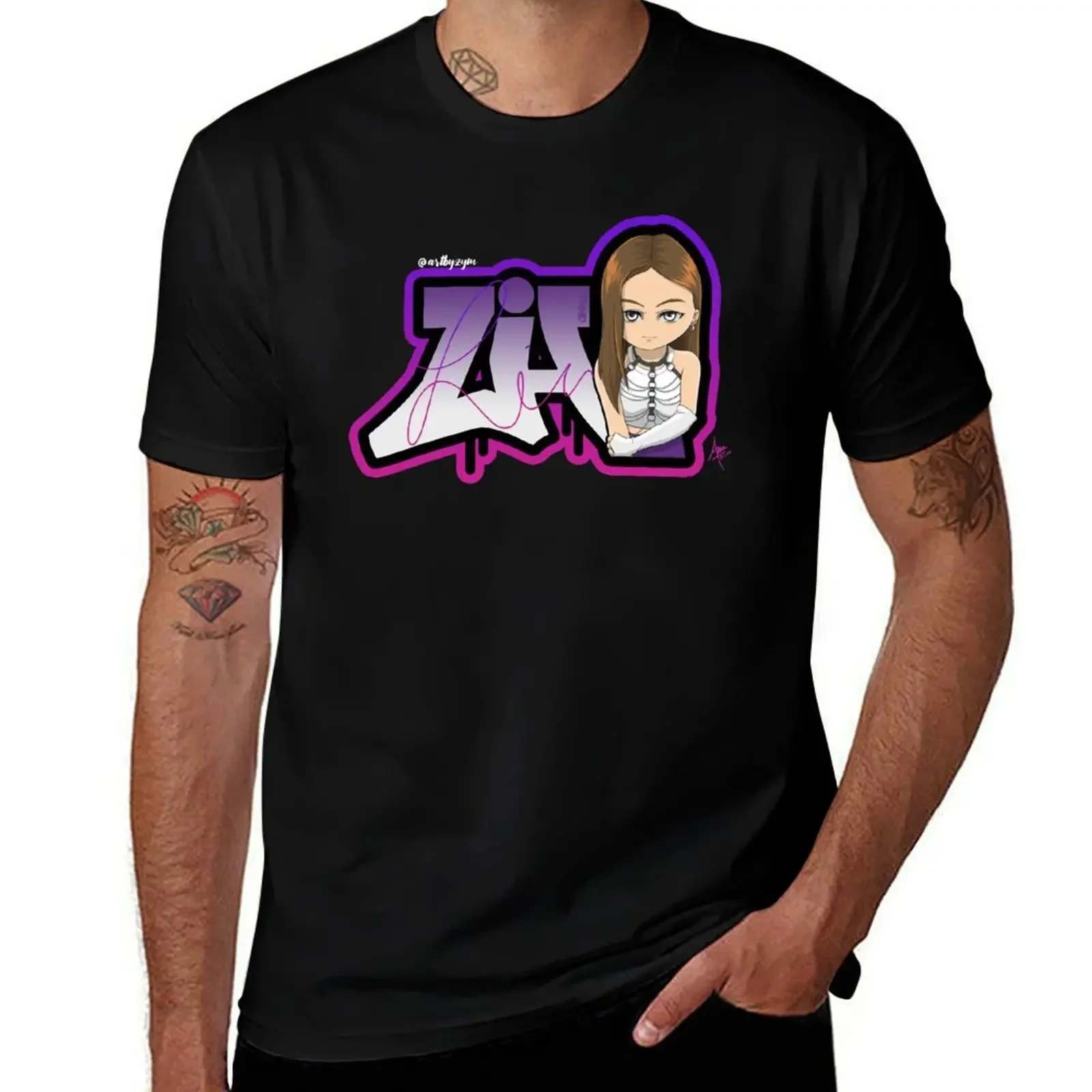 

Itzy - Lia (Graffiti/Chibi) T-Shirt anime t shirts funny shirt cotton sports fans black t-shirts for men