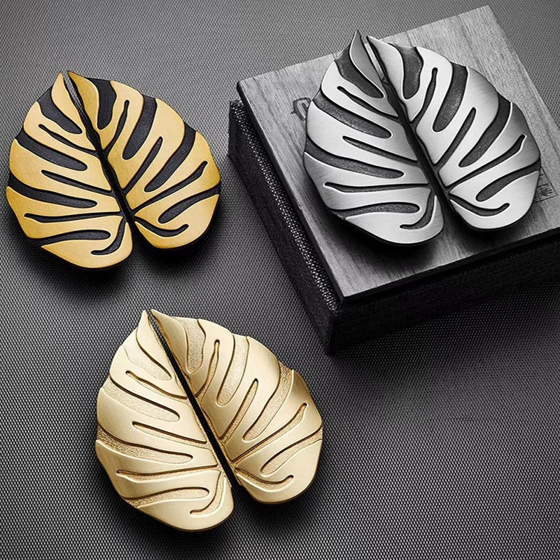 

Luxury Leaf Furniture Cabinet Drawer Handle Gold Silver Black Bronze Kitchen Cupboard Wardrobe Dresser Closet Novelty Knob Metal