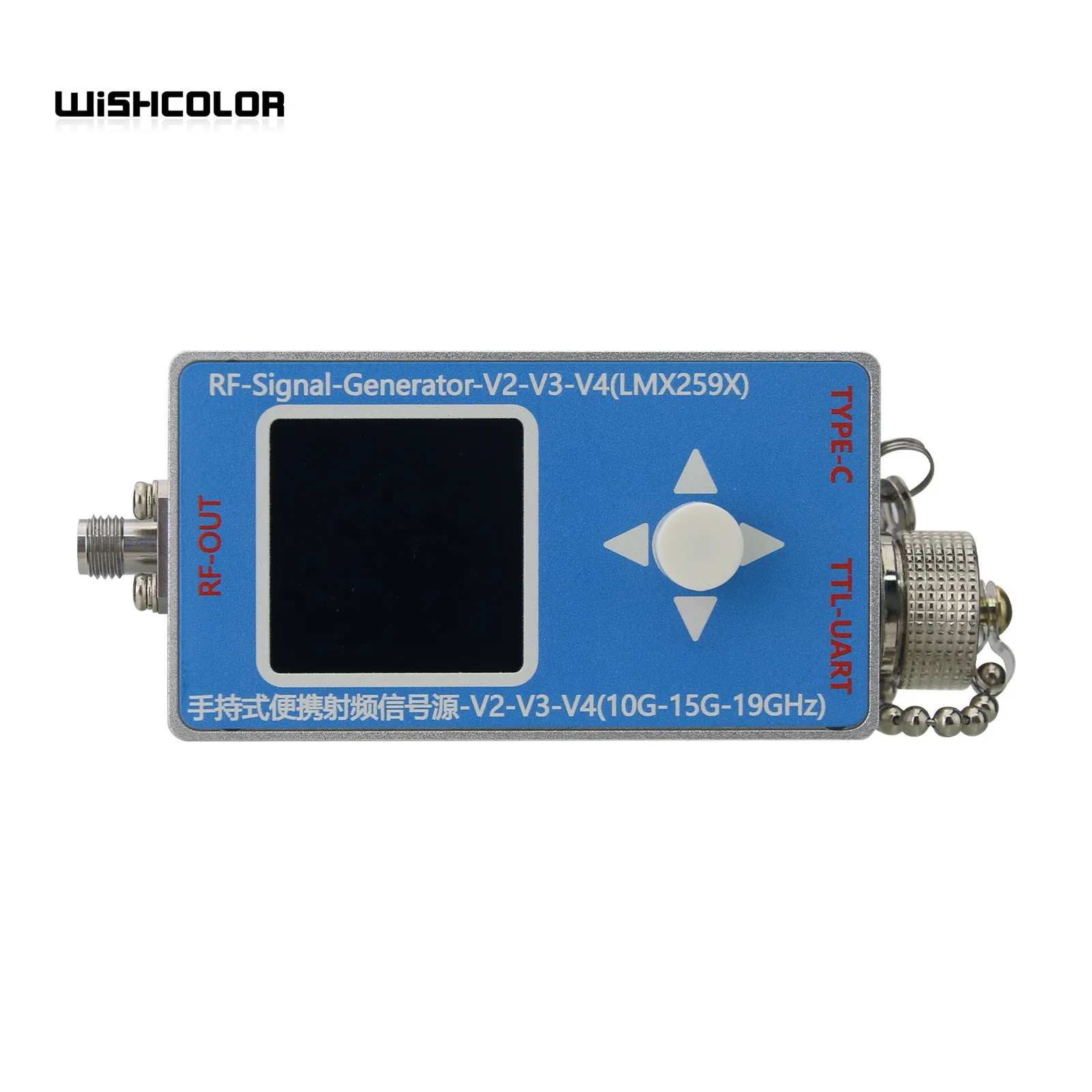 Wishcolor RF-Signal-Generator-V4 (10M-19GHz) Handheld Signal Source with Type-C Cable and UART Serial Data Communication Cable