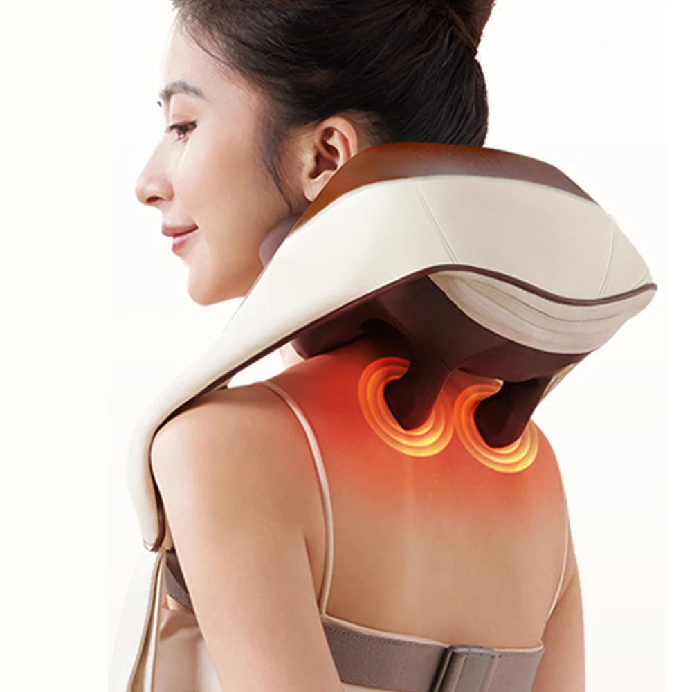 Shiatsu Neck and Shoulder Massager Heated Back Massager U Shape Deep Kneading Electric Massage Pillow shawls For Neck Waist Leg