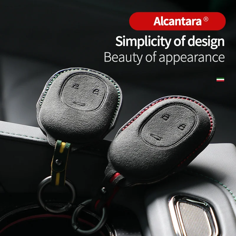 

Suede Leather Car Smart Key Fob Case For Wei Lai NIO ET5 ET7 ES7 EC7 2020 2022 ES6 2019 ES8 2018Keychain Car Styling Accessories