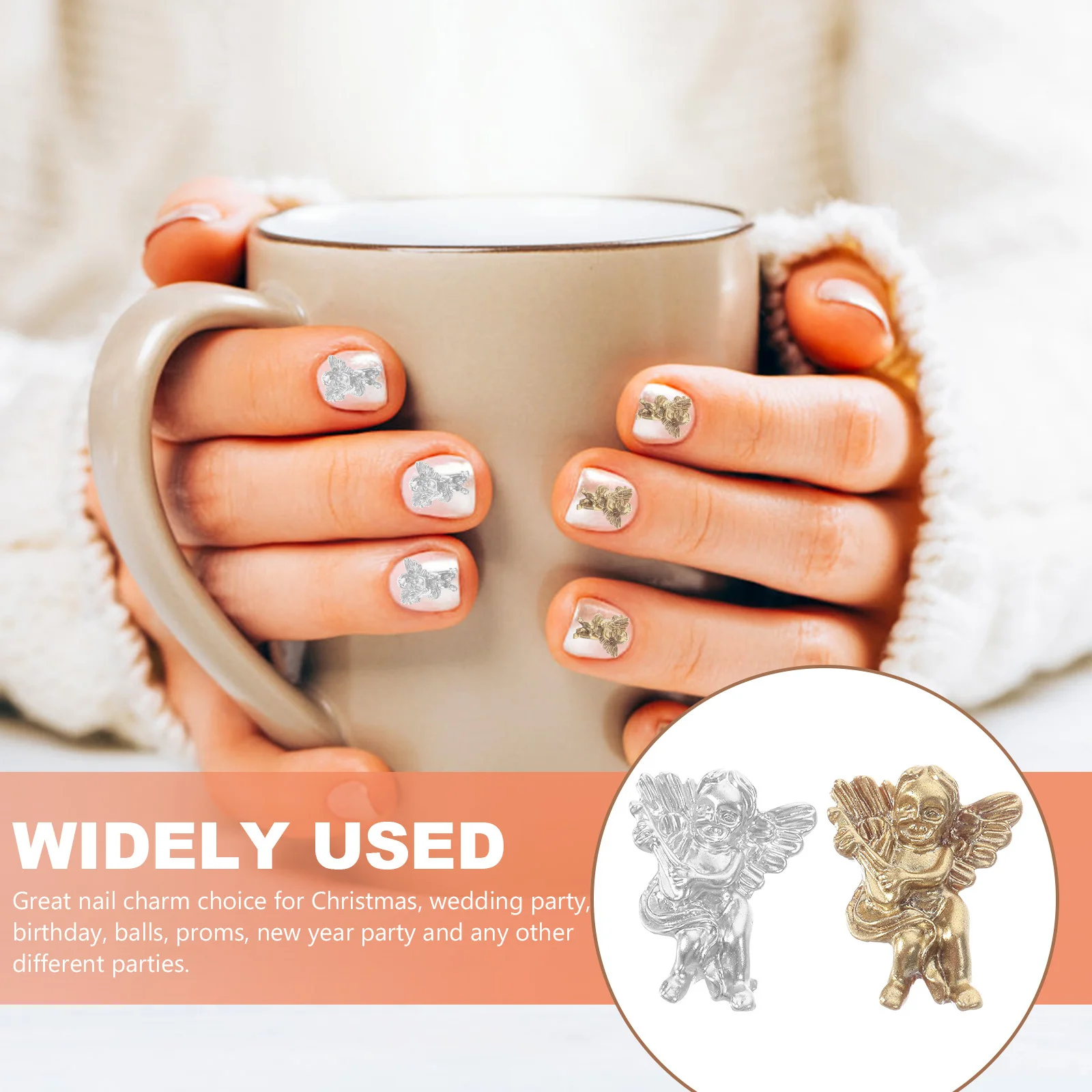 

80Pcs Angel Nail Charms Resin Nail Art Decorations for Manicure DIY Nails Christmas Wedding Party Supplies Manicure Charms