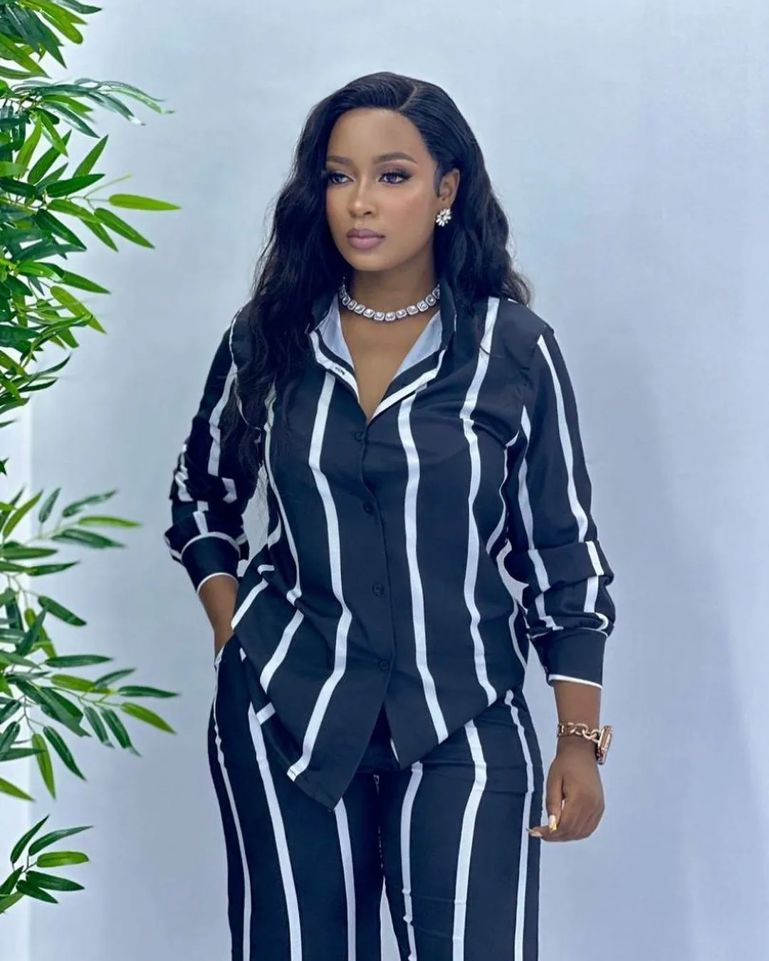 2024 Spring and Autumn European and American Fashion Casual Suit Women's Shirt Long Pants Long Sleeve Women's Two-piece Set