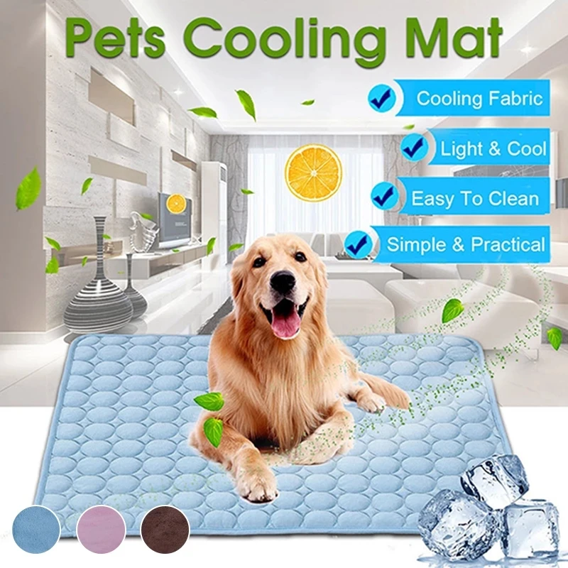 Dog Mat Cooling Summer Pad Mat For Dogs Cat Blanket Sofa Breathable Pet Dog Bed Summer Washable For Small Medium Large Dogs Cats