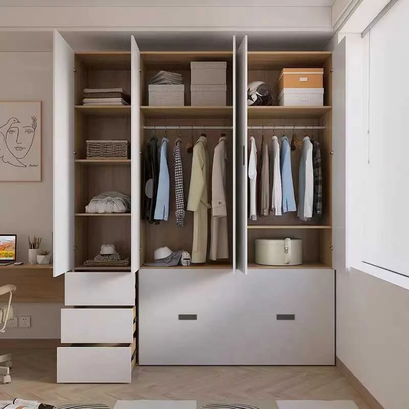 Wardrobe Pull-out Bed Integrated Combination Multi-functional Folding Invisible Bed Small Apartment Single Storage Bed Simple