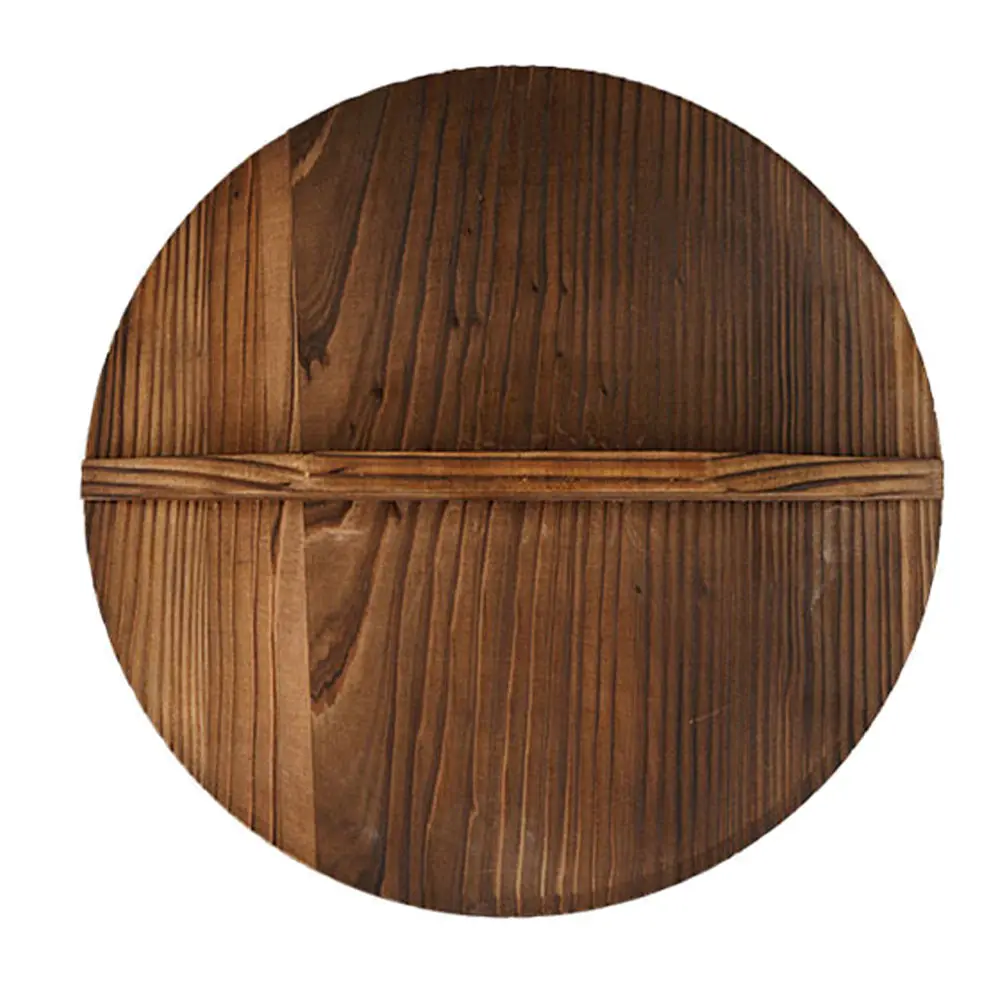 

1pc Anti Oil Splashing Cover Wooden Pot Lid High-Class Fir Carbonized Surface Smooth Waterproof Splicing Kitchen