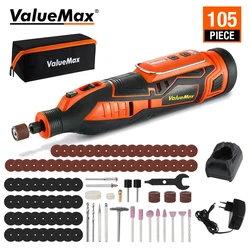 VALUEMAX 12V LI-LON utensile manuale elettrico rotante senza fili (spina VDE) strumenti a 5 velocità a ricarica rapida per il taglio della lucidatura della perforazione