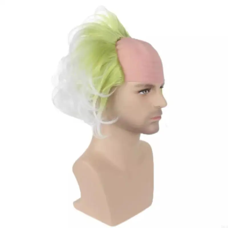 50le parrucca verde con pagliaccio calvo calvo Halloween party parrucche verdi omber wavy parrucca parrucca per donne doni da