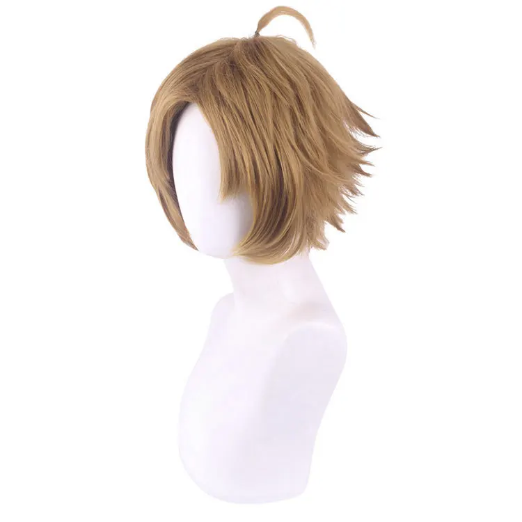 Wig Sintetis Pendek Garis Rambut Alami Kostum Cosplay Pesta Serat Tahan Panas Permainan Peran Halloween Wig Mudah Dipakai