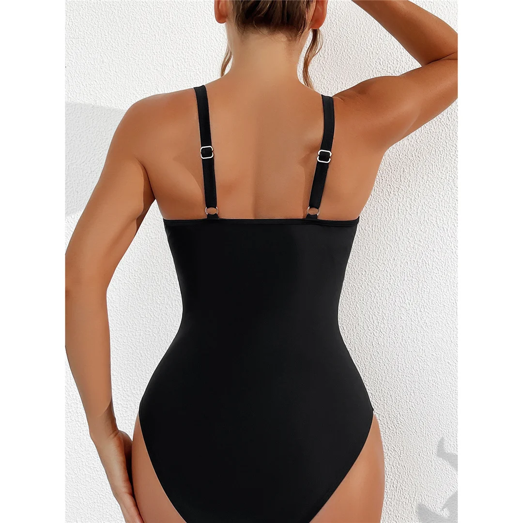 S - XL Neuer sexy, durchsichtiger Badeanzug mit V-Ausschnitt für Damen, einteiliger Badeanzug, Monokini mit hohem Beinausschnitt, Badebekleidung, Badeanzug, Modell V5136 – Detail 10