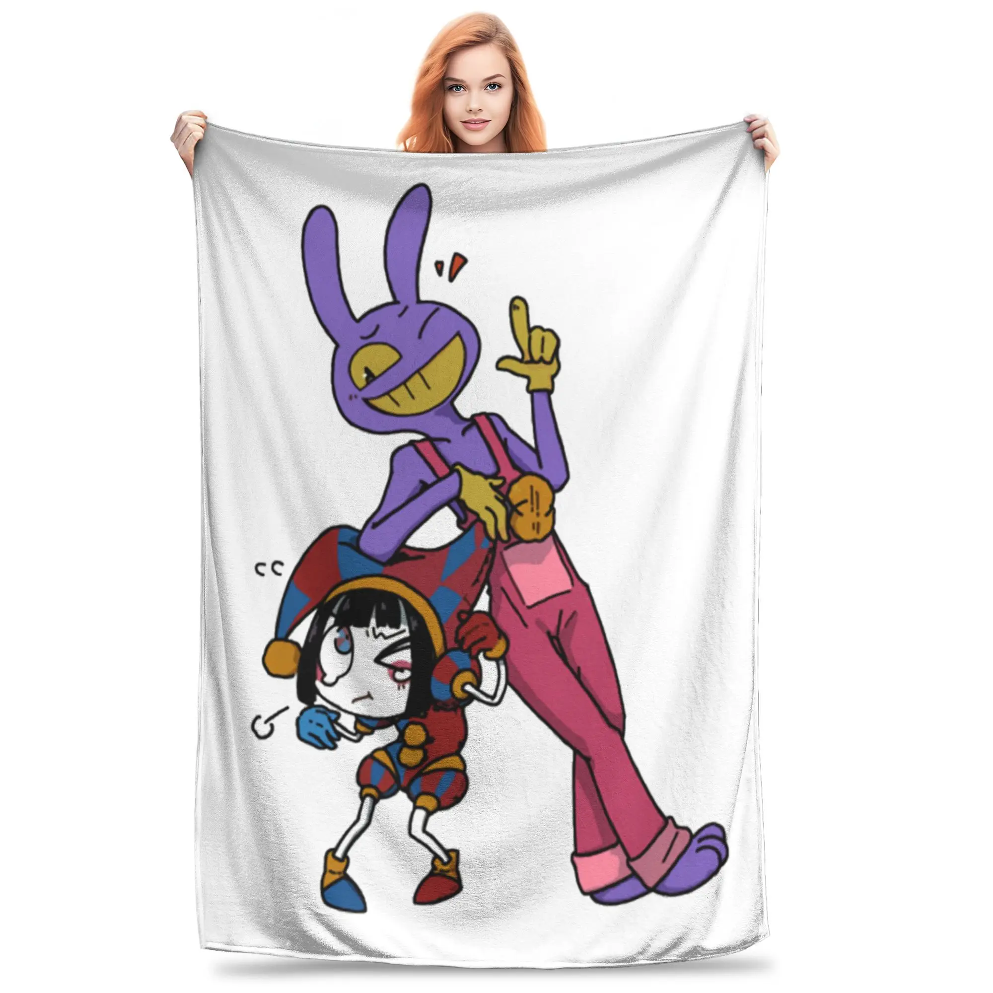 Flannel Throw Blanket the amazing digital circus pow jax Warm Plush Blankets Soft  Bedspread for Bed Living room Home Sofa