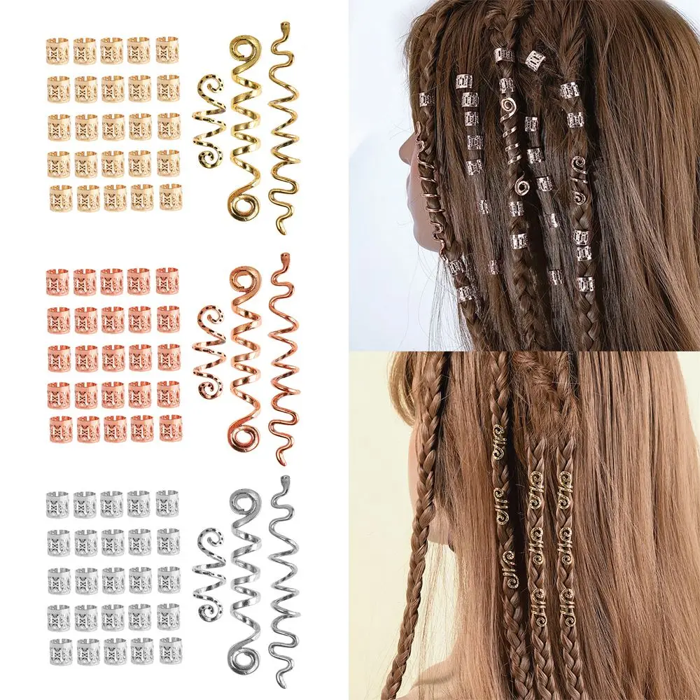 6/28Pcs Ladies Fashion Hair Accessories Ethnic Style Spiral Hair Tie Pan Hair Snake Hair Accessories Dirty Braid Hair Buckles