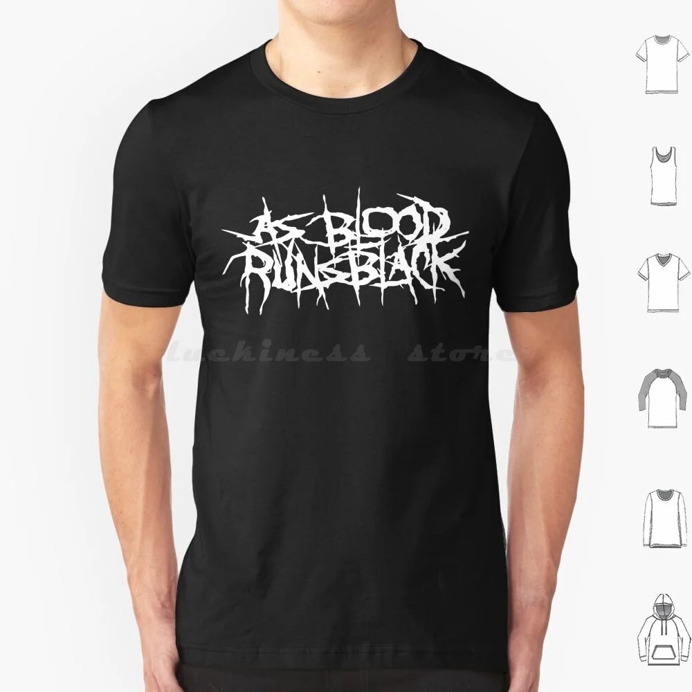 As Blood Runs Black T Shirt Big Size 100% Cotton As Blood Runs Black All Shall Perish Black Logo Metal Band Deathcore Carnifex