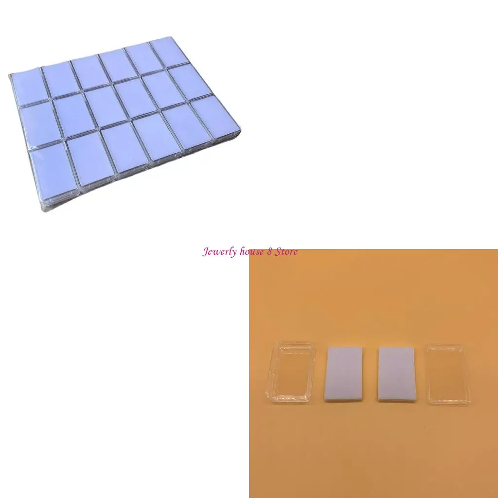 

18 PiecesAcrylic Clear Jewelry Storage Cases With Sponge Lining