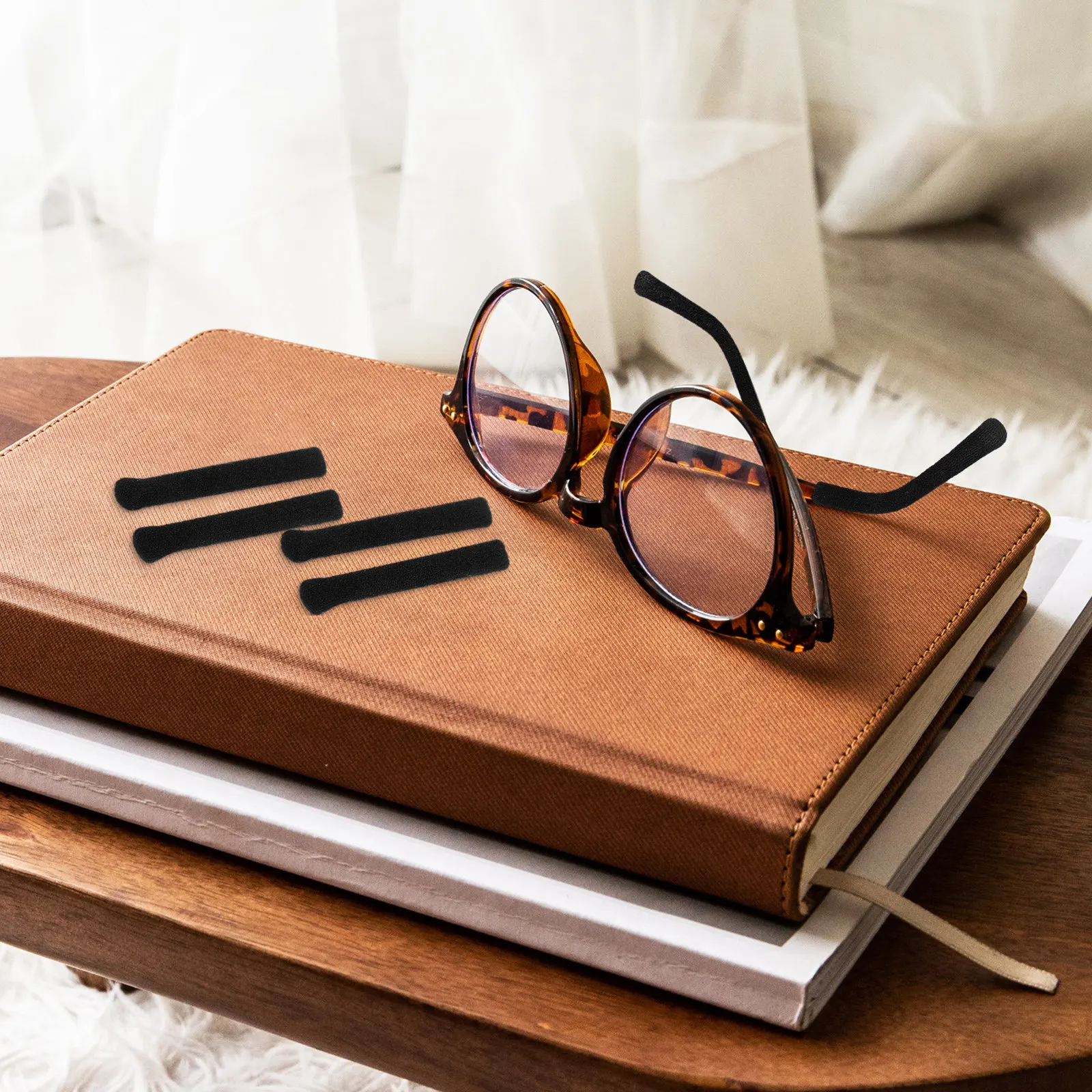 

2Pairs Eyeglass Temple Sleeves Soft Knit Ear Pads Nonslip Secure Fit Extended Wear Comfort Glasses Leg Covers Eyeglasses Arm