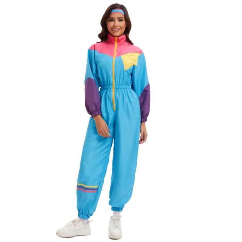 70er Jahre Retro Disco Halloween Paare Kostüm Hippie Tanz Par Bühnenauftritt Outfit Damen Ethno Faion ow Kostüm