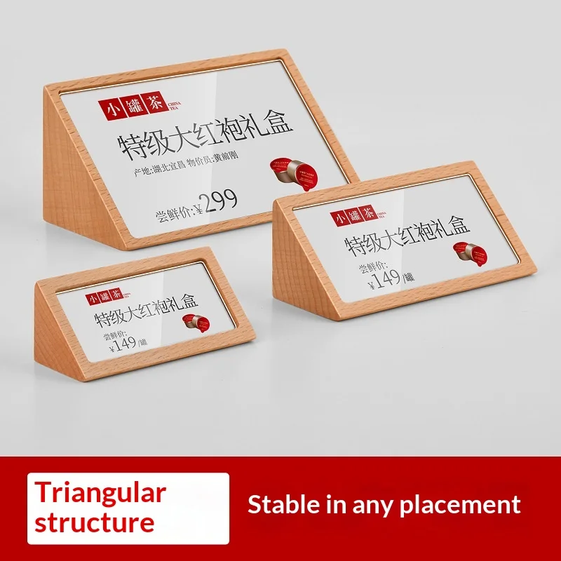 5pcs-lot-wooden-price-tag-stand-with-acrylic-display-sign-holder-tabletop-price-card-advertising-stand-name-tag-display-holder