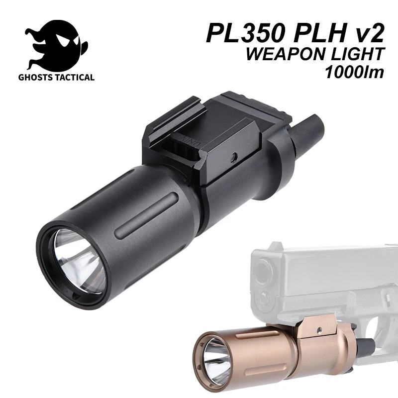 High lumens Tactical PL350 PLHv2 Flashlight 18350 16340 Weapon Airsoft hanging Gun Light 1000lm Metal Torch glock g17 Lanterna