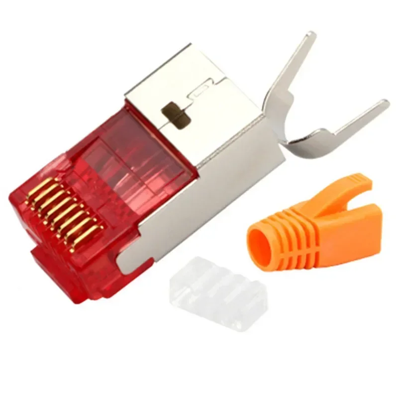 Conector RJ45 CAT7, Conector Ethernet, Conector RJ 45, 50U, 8P8C, protector Cat 7, Conector de red de 1,5mm de diámetro de cable con arranque