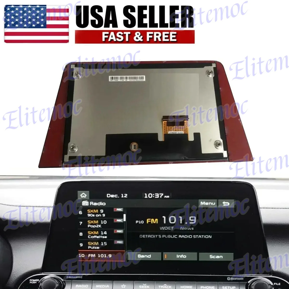 

LA080WV9 8" LCD Display For Kia Forte Seltos Cetato Stinger 2019-2021 Navigation GPS Radio Screen Replacement 96160M7070WK