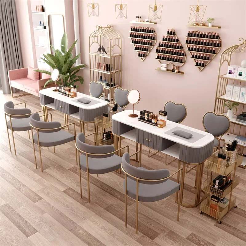 Mesa de manicura, salón de peluquería, lámpara Led, equipo profesional para uñas, mesas de centro estéticas, muebles de belleza Tafel para manicura