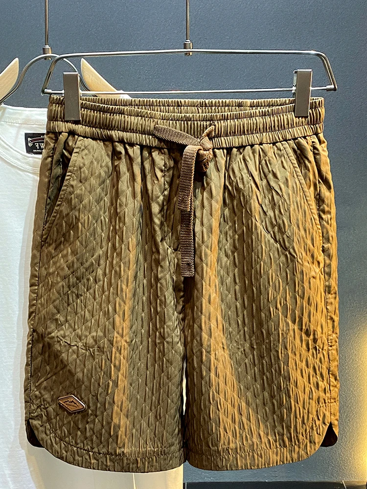 

Высококачественные американские летние тонкие, прохладные, мягкие, дышащие повседневные шорты для мужчин: модные свободные прямые бриджи до колена