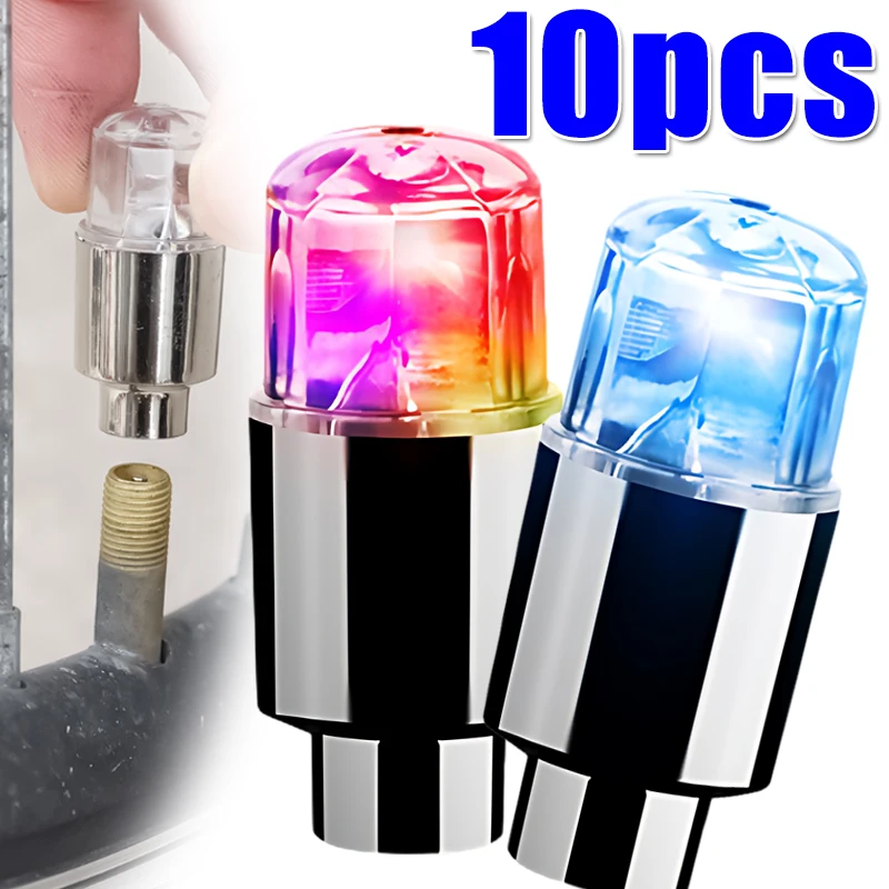 Universal Car Valve Cover Lights Bicycle LED Tire Lights Hub Ambient Light Car Neon Lamp Tire Colorful Flashing Bulb Decoration