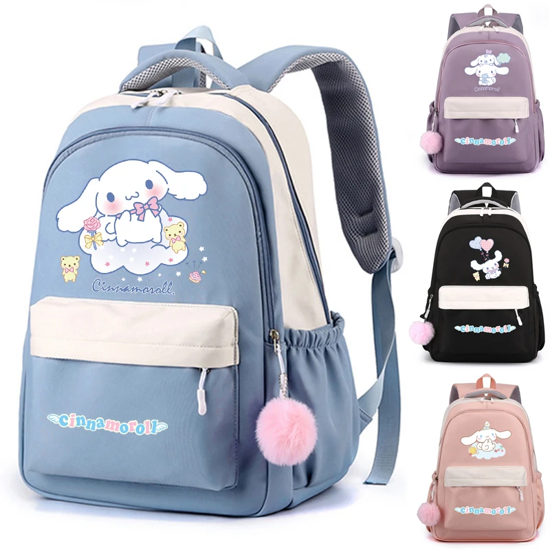 Plecak Cinnamoroll dla dzieci dziewczęcy chłopiec Sanrio tornister Kawaii Student powrót do plecak szkolny nastoletnich dzieci prezent dla kobiet