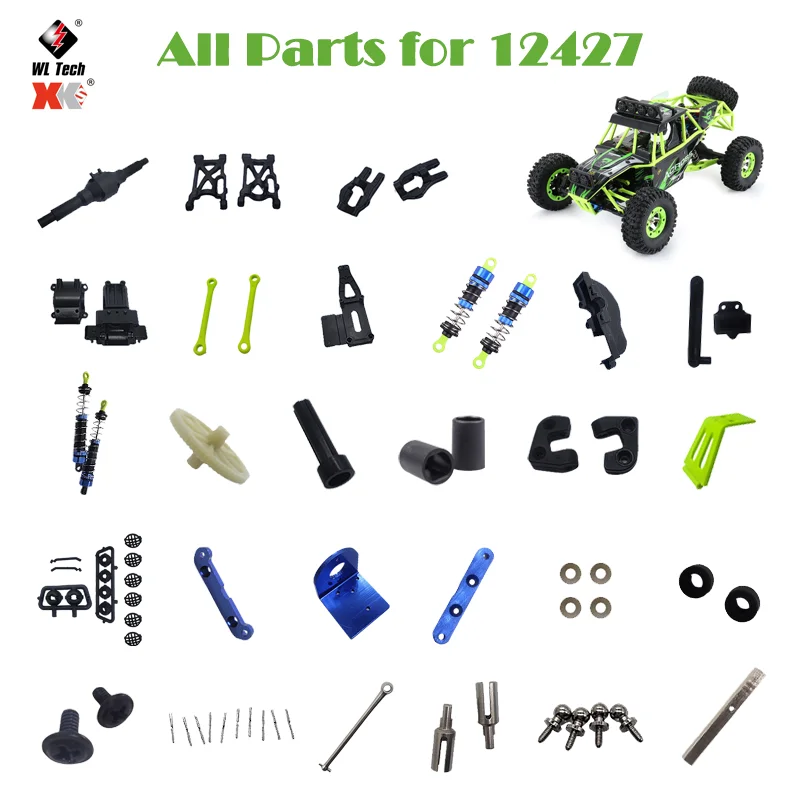 Wltoys 12427 1/12 Rc Car Accessories Axle Drive Shaft Shock Steering Cup Gearbox Swing Arm Differential for 12428 Original Parts