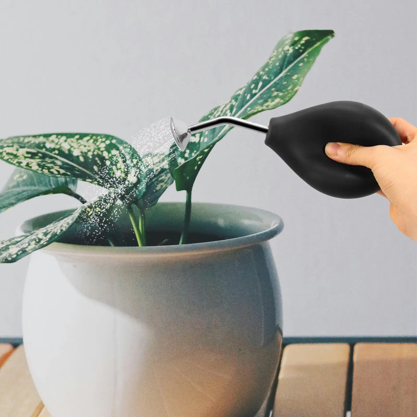 Garden Sprinkler Long Spout Watering Pot Watering Plant Tool Stainless Steel Plant Water Bucket Black Ball Bend Head Tool