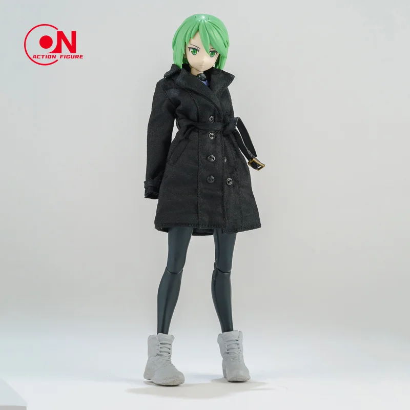 1/12 أنثى منتصف طول مصدات الرياح معطف قبالة الخصر سترة البضائع السراويل مجموعة ل 6in رومانية OB BJD الجندي عمل أرقام نموذج #6